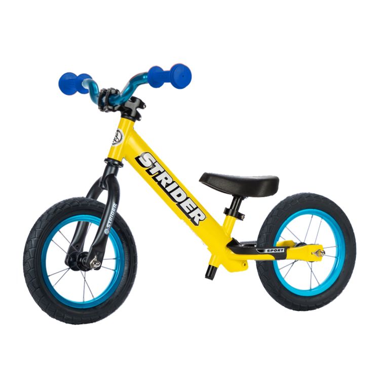 Stider 12 Sport Amarilla I Blue Minigrips  I Blue Riser Handlebar I Blue Heavy Duty Wheels