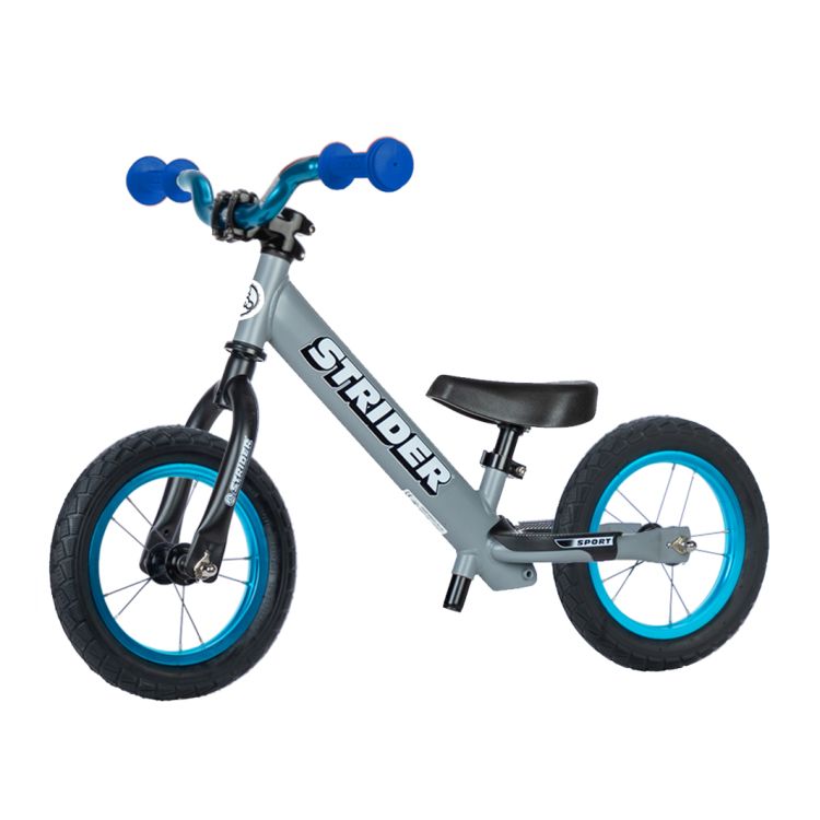 Stider 12 Sport Gris I Blue Minigrips I Blue Riser Handlebar I Blue Heavy Duty Wheels